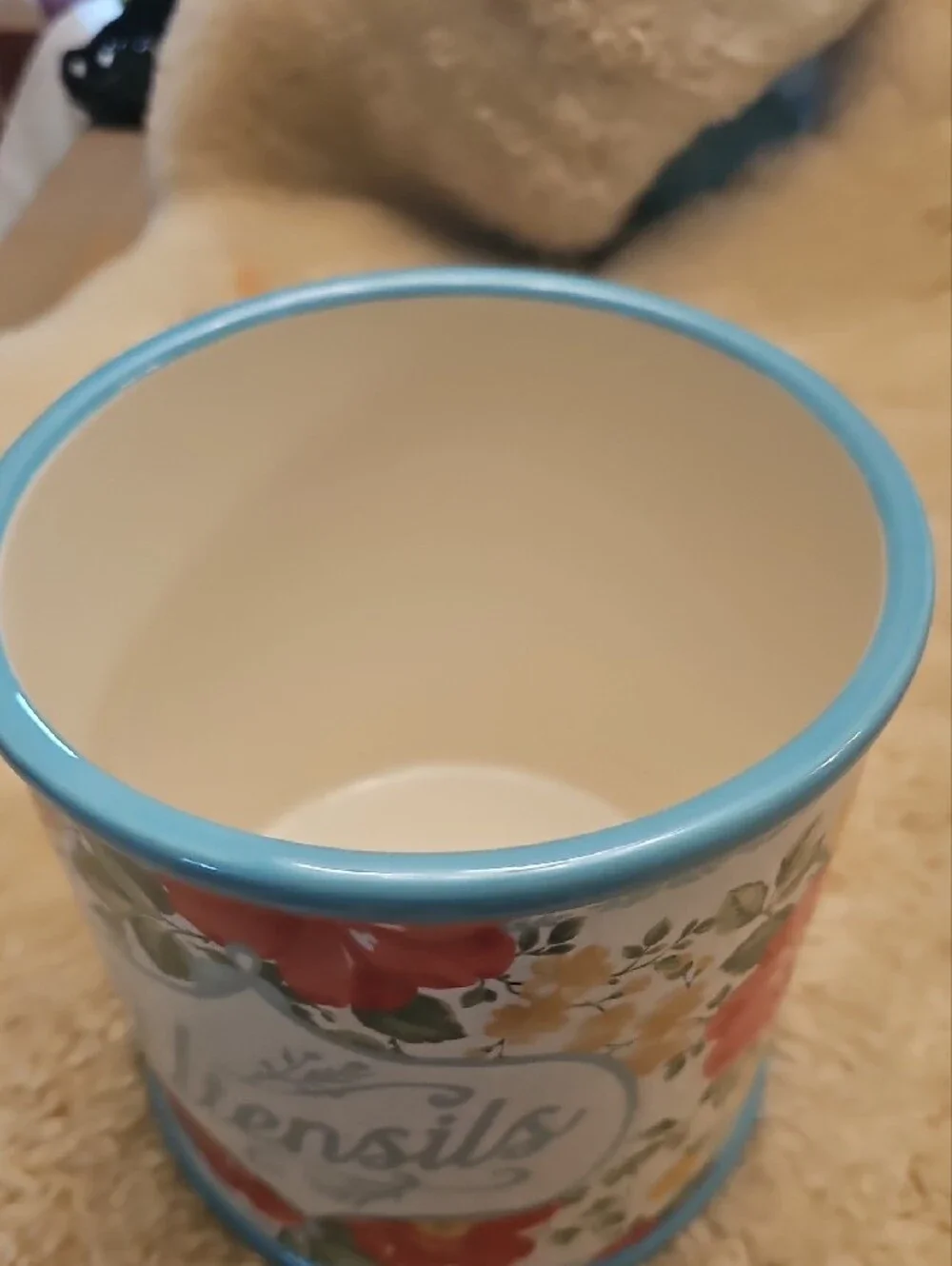 The Pioneer Woman Floral Utensils Holder in Blue and Red
